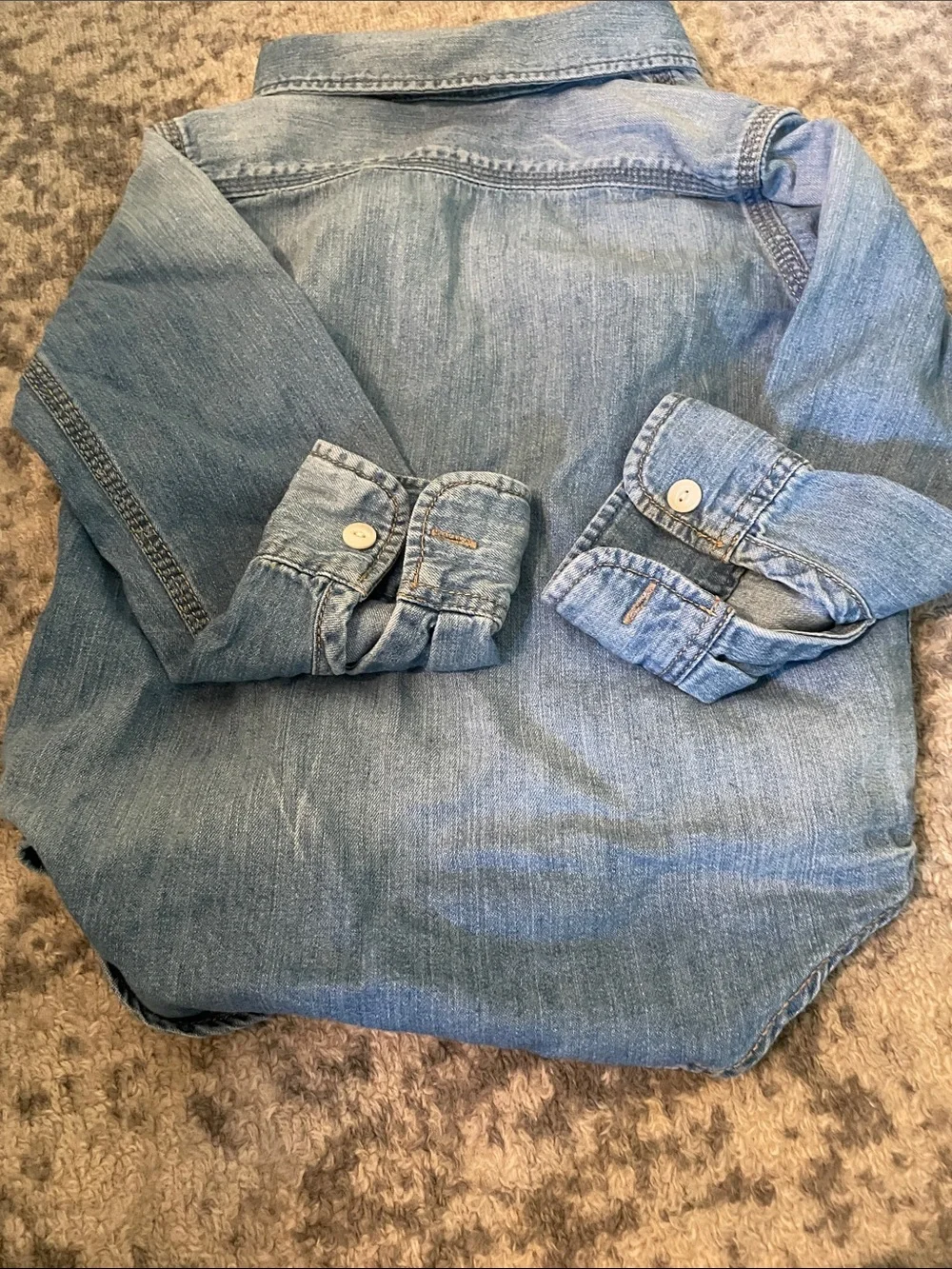 GapKids Light Wash Denim Button-Up Shirt XS